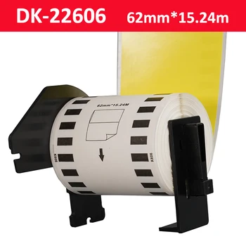 Kompatibilis DK-22606 Sárga Film Címke 62mm*15.24 M Folyamatos Címke DK22606 Kompatibilis A Brother Nyomtató