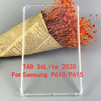 Kopogásgátló Átlátszó tok Samsung Galaxy Tab S6 Lite 10.4 SM-P610 SM-P615 P617 10.4 hüvelyk Puha TPU hátlap Védő