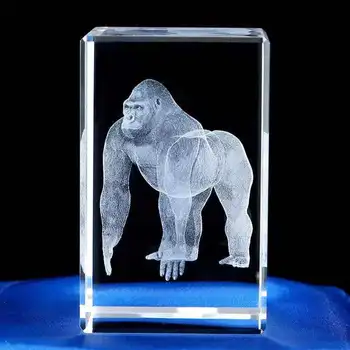 Kristály 3D Faragott Állat Gorillák a Zebrák, Elefántok Kézműves Üveg Dísztárgyak, Figurák Esküvő Ajándék lakberendezés