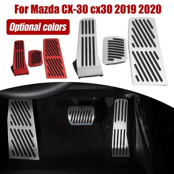 Készlet Alumínium Autó Gyorsító Üzemanyag-Gáz-Fék Pedál lábtartó Pedál Pad Fedezni Mazda 3 CX-30 CX30 2019-2020