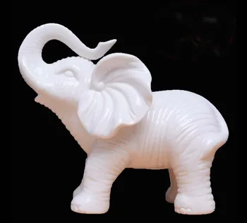 Kínai DeHua Fehér Porcelán JiXiang Elefánt, Dísz, Szobor