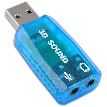 Külső USB-s hangkártya Adapter 3,5 mm Jack, Mikrofon, Mikrofon Bemenet Virtuális 3D 5.1-es Audio Kimenet, Sztereó PC Laptop