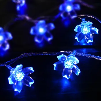 LED Barack Virág karácsonyfa Díszítés 5M-10M String Fény Átlátszó Szilikagél Szirom Dekoratív Világítás a Szobában, Hálószoba