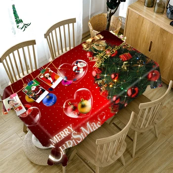 Legújabb Karácsonyi Terítő Piros Ünnepi karácsonyfa-Sorozat 3d Minta Poliészter Étkezési terítő lakberendezés asztalterítő