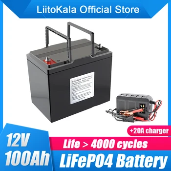 LiitoKala LifePo4 Akkumulátor 12,8 V 100AH DIY 24V 36V Akkumulátor Lítium-Vas-Foszfát Lifepo4 Napelemes eszközök