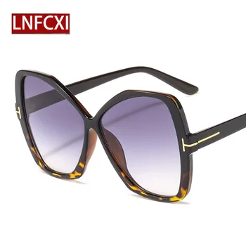 LNFCXI Új Túlméretezett T-alakú Női Napszemüveg Férfiak Nők Szabálytalan Nagy Keret napszemüvegek