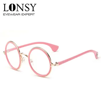 LONSY Rózsaszín Kerek Napszemüveg Női Retro Vintage napszemüvegek a Nők, Márka, Design, Világos Napszemüveg, Női Oculos Gafas De Sol