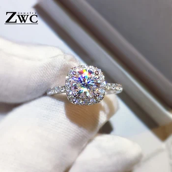 Luxus Crystal Eljegyzési Gyűrű Női Fehér Cirkónia Divat Ezüst Színű Gyűrűk 2021 Trend Női Ékszer Ajándék