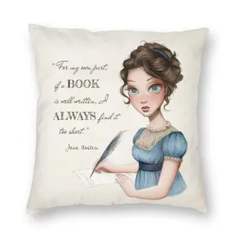 Luxus Jane Austen Írás, Könyv, Párnát Fedezze lakberendezés Író Regény párnahuzat 40x40 Pillowcover Nappali