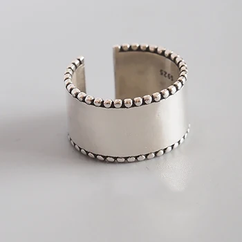 Luxus Koreai Tervező Nagy Hüvelykujj Vaskos Hullám Antik Állítható 925 Sterling Ezüst Gyűrű, A Nők, Férfiak, Ékszerek