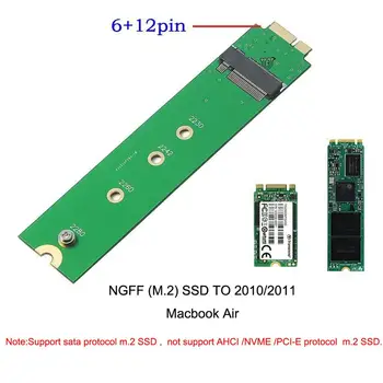 M. 2 NGFF SSD A1369 A1370 Adapter voor 2010 2011-es MacBook Air M2-es SSD Átalakító Kártya Suppor 2230 2242 2260 2280 szilárdtestalapú Meghajtó