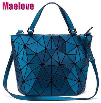Maelove Matt Színes Geometriai táska Női Táska Geometria Gyémánt Bevásárló Táska Lézer, Sima Összecsukható táska Ingyenes Szállítás