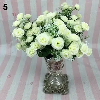 Mesterséges virág dekoráció Rózsa, Bazsarózsa Selyem kis csokor flores fél tavaszi esküvői dekoráció mariage hamis Virág