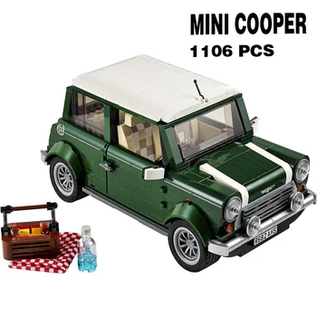 MINI Cooper Klasszikus Zöld AUTÓ Modell építőkövei Tégla Autó Jármű Szülinapi Karácsonyi ajándék Ajándék Kompatibilis 10242