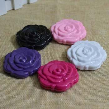 Mini Vintage Retro Rózsa Virág Alakú 3D Sztereó Kétoldalas Kozmetikai Smink Kompakt Tükör, 4 Színben választani