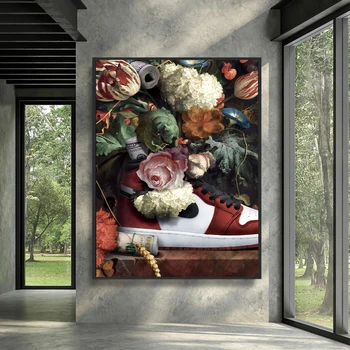 Modern Divat Plakátok Virág, Cipő, Posztert, Festményt Haza, fali dekor virág poszterek, fali dekor art, nyomatok