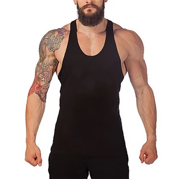 Muscleguys Testépítés Márka Tartály Tetején a Férfiak Edzőtermek Stringer Tanktop Fitness Trikó Ujjatlan póló Edzés Trikóban Ruházat