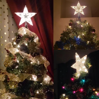 Noel Új Év Dekoráció, karácsonyfa ötágú Csillag LED Garland tündérfény Otthoni Dekoráció Karácsonyi Dekoráció