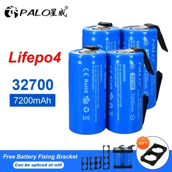 PALO 3.2 V 32700 LiFePO4 Akkumulátor 7200mAh Akkumulátorok Akkumulátorok Maximális Mentesítés 55A nagyteljesítményű Akkumulátor 2-12db