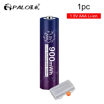PALO AAA 1,5 v 900mWh AAA li lítium-ion akkumulátor 1,5 V AAA Li-ion akkumulátor AAA újratölthető akkumulátor Távirányító