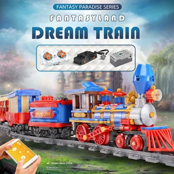 PENÉSZ KIRÁLY RC Vonat A MKingLand Álom Vonatok Modell építőkövei Tégla Távirányító Vonat DIY fejlesztő Játék Gyerekeknek
