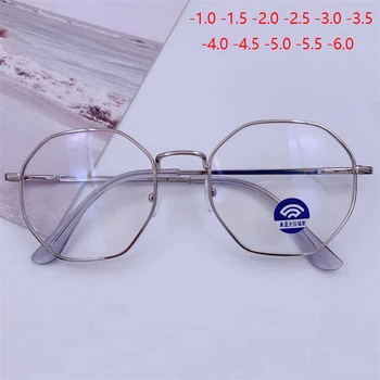 Poligonális Nők, Férfiak, Szemüveges Hölgy Luxus Retro Fém Szemüveg Vintage Tükör Rövidlátó, Szemüveges -1.0 -1.5 -2.0 Ja-2, 5, Hogy -4.0