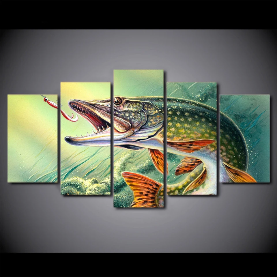 Kép /Poszter-keret-5-panel-állat-hal-absztrakt-festmény-2-93895-thumb.jpg
