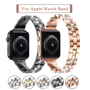 Pántok Apple Nézni series 3 44mm 38mm 40mm 42mm zenekar nő luxus Karkötő Rozsdamentes Acél watchband az iwatch
