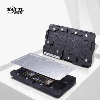 Qianli 10 in1 BGA Reballing Sablon Készlet iphone X-12ProMax Alaplap Középső Keret Reballing Platform telefon javító eszközök