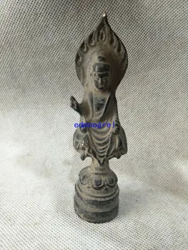 Ritka Régi Kínai JIndyansty(265--420) Bronz Buddha-szobor / Szobor,mark,#05,Otthon dekoráció dísztárgy
