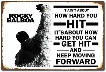 Rocky Balboa Boksz Filmet Film Idézet Jel Retro Fém Adóazonosító Jel Emléktábla Poszter Fali Dekor Art Shabby Chic Ajándék