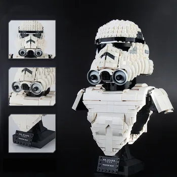Rohamosztagos Mellszobra Épület-Blokk, Star Wars Darth Vader mandalore-i Közgyűlés Tégla Játékok Ábra 3D-s Modell A Gyermekek Ajándékok