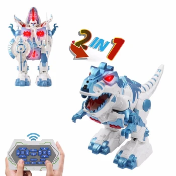 Rádió-távirányítású játékok Egy gomb Deformáció Robot Dinoszaurusz intelligens indukciós Robotok Dinosaurio Gyermekek Oktatási játékok