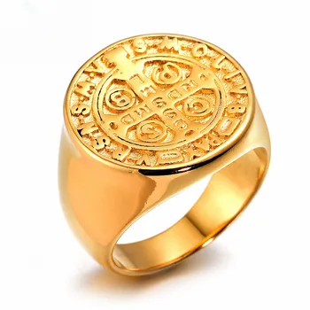 Régi Viking Kereszt Feliratos Levél Arany Gyűrű, Férfi Férfi Ujját, ékszerek, ajándék nagyker