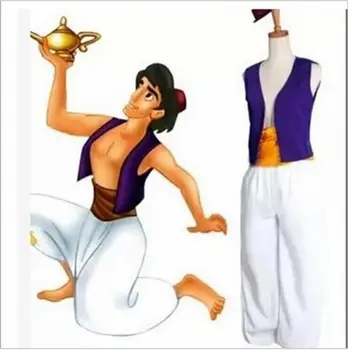 S-2XL Felnőtt Aladdin Lámpa Herceg Aladdin Jelmez Halloween Anime Cosplay Díszes Ruha Ádám herceg Jelmez