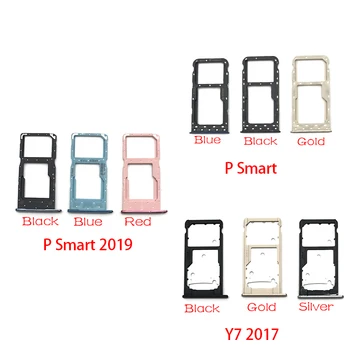 SIM-Kártya Foglalat SD-Kártya Tálca Jogosultja Adapter Huawei Y7 Y6 Pro 2017 O Okos 2019 SIM-Kártya Tálca Csere Alkatrészek