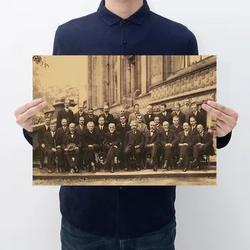 Solvay-Konferencia Nátronpapír Poszter Haza Szoba Fal Dekorációs Festmény Core 50.5x35cm
