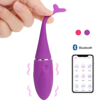 Szexi Delfin Hüvelyi Masszírozó Szexuális Játékszerek Nőknek a Bluetooth ALKALMAZÁS, Vezérlés 10 Módok Vibrátor Klitorisz Stimulátor Anális Plug