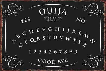 Sötét Ouija Tábla Adóazonosító Jel Ón Tányér Fali Dekor, Dekoráció Retro Vintage Fém Jel Art Pub Haza Klub Barlang Kávézó