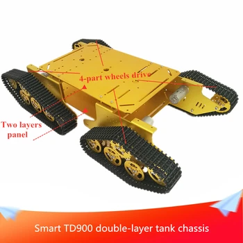 TD900 2-réteg 4WD Metal Tank Alváz/Smart Akadály Átlépése Autó Futómű Készlet Magas Nyomatékú Motor DIY RC Játék Robot Verseny