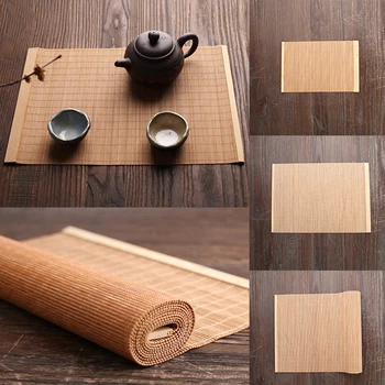 Természetes Bambusz Tea Futó Szőnyeg Alátét Tea Szőnyeg Táblázat Alátét Pad Mennyezeti Dekoráció Otthon Kávézó, Étterem Dekoráció Parti Placemats