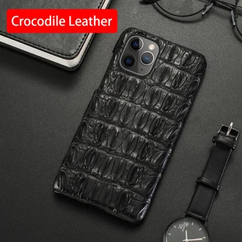 Természetes Krokodil Bőr Telefon tok iPhone 13 12 Mini 11 Pro Apple X XS Max XR 6 6 7 8 Plusz SE Luxus Aligátor Borító
