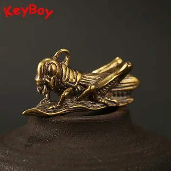 Tiszta Réz Kézzel Készített Szöcske Kulcstartó Bőrönd Táska Lóg Díszek, Vintage Bronz Autós Kulcstartó Kulcstartó Ajándék Gyűrű