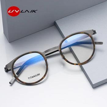 Tiszta Titán Szemüveg Keret Férfi Luxus Márka, Évjárat Optikai Keretek Nők Rövidlátás Receptet Szemüveg Divat Kerek Szemüveg