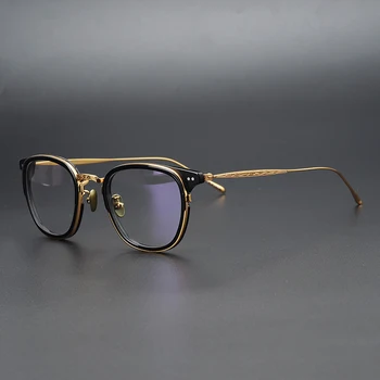 Titán Vintage Optikai Szemüveg Keret Férfi Retro Tér Szemüveg Nők Rövidlátás Receptet Szemüvegkeretek Tiszta Lencse Szemüveg