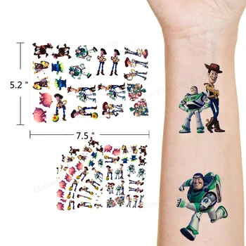 Toy Story Ideiglenes Tetoválás Matricák Buzz Lightyear Disney Anime Bőr Dekoráció Játékok Woody Rajzfilm Gyerekeknek, Karácsonyi, Születésnapi Ajándékok