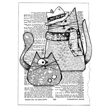 Trilby Macskák Tiszta Bélyegző Készlet ,Két Csalafinta Macskák Bélyegek Átlátszó Pecsét DIY Scrapbooking Kézműves Papír Kártya, Hogy 2021 új