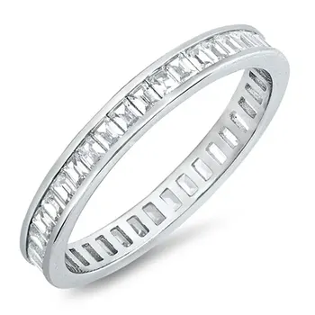 Téglalap Moissanite Gyémánt Eljegyzési Gyűrűk Luxus Designer Ékszer Trend Eljegyzési Gyűrűt 925 Sterling Ezüst Kiegészítők