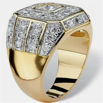 Tér Teljes Kristály Gyűrű a Nők Pár jegygyűrűt Férfi Divat Egyszerű Arany Eljegyzési Gyűrű, Férfi Klasszikus Unisex Párt Új