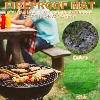 Tűzálló Mat Vízálló, hőálló Sima Kemping Kerti Grill tűzálló Takaró Barbecue Tisztítani Konyhai Eszközök